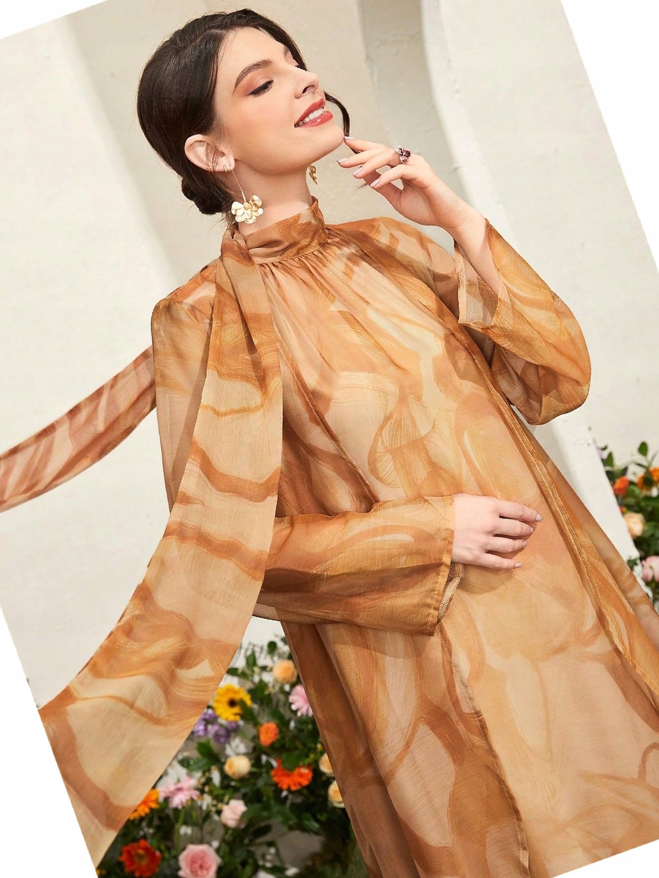Šaty Tie Šifonové Dvoudílné Výstupní Boho Maxi Dye M 38