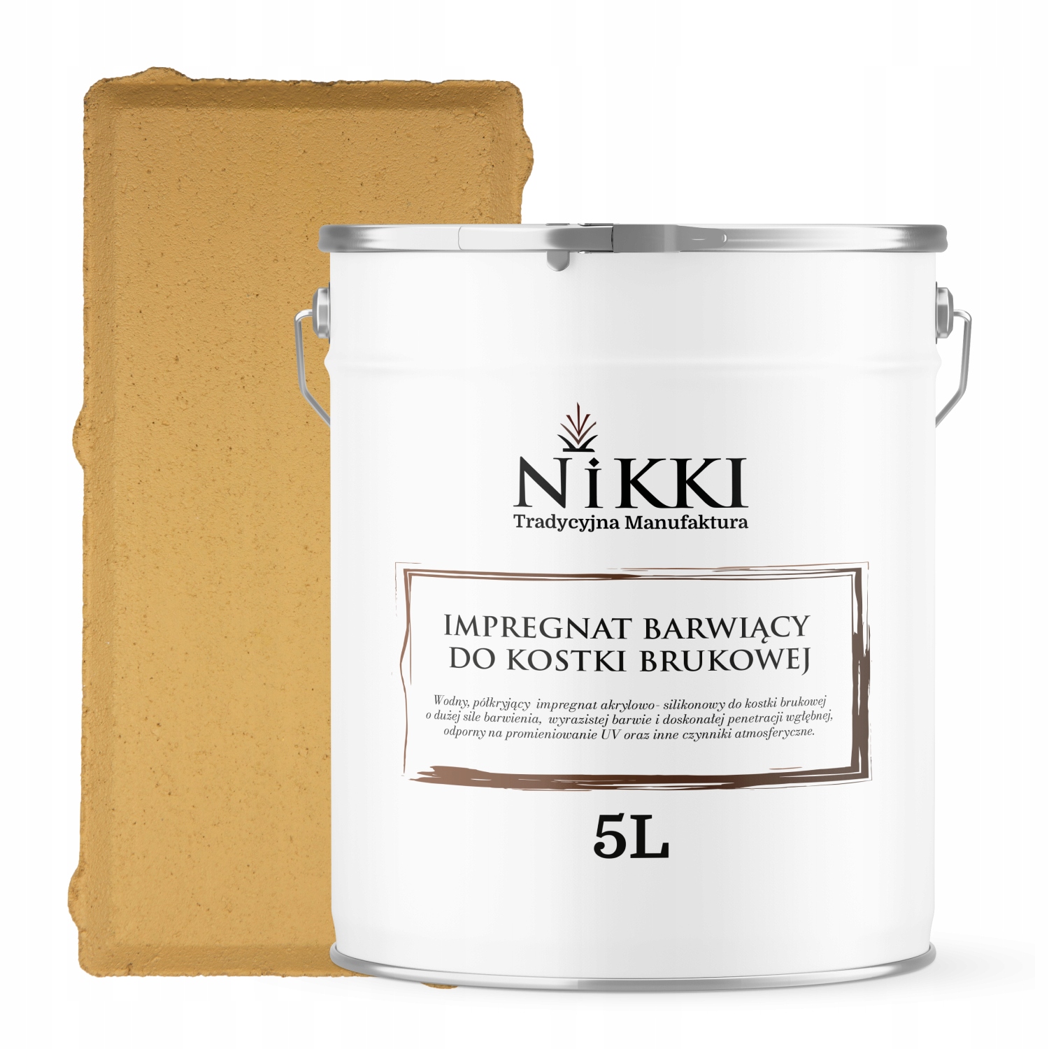 Impregnat Barwiący Do Kostki Brukowej Cegły Betonu Kolor Żółty Piaskowy 5L