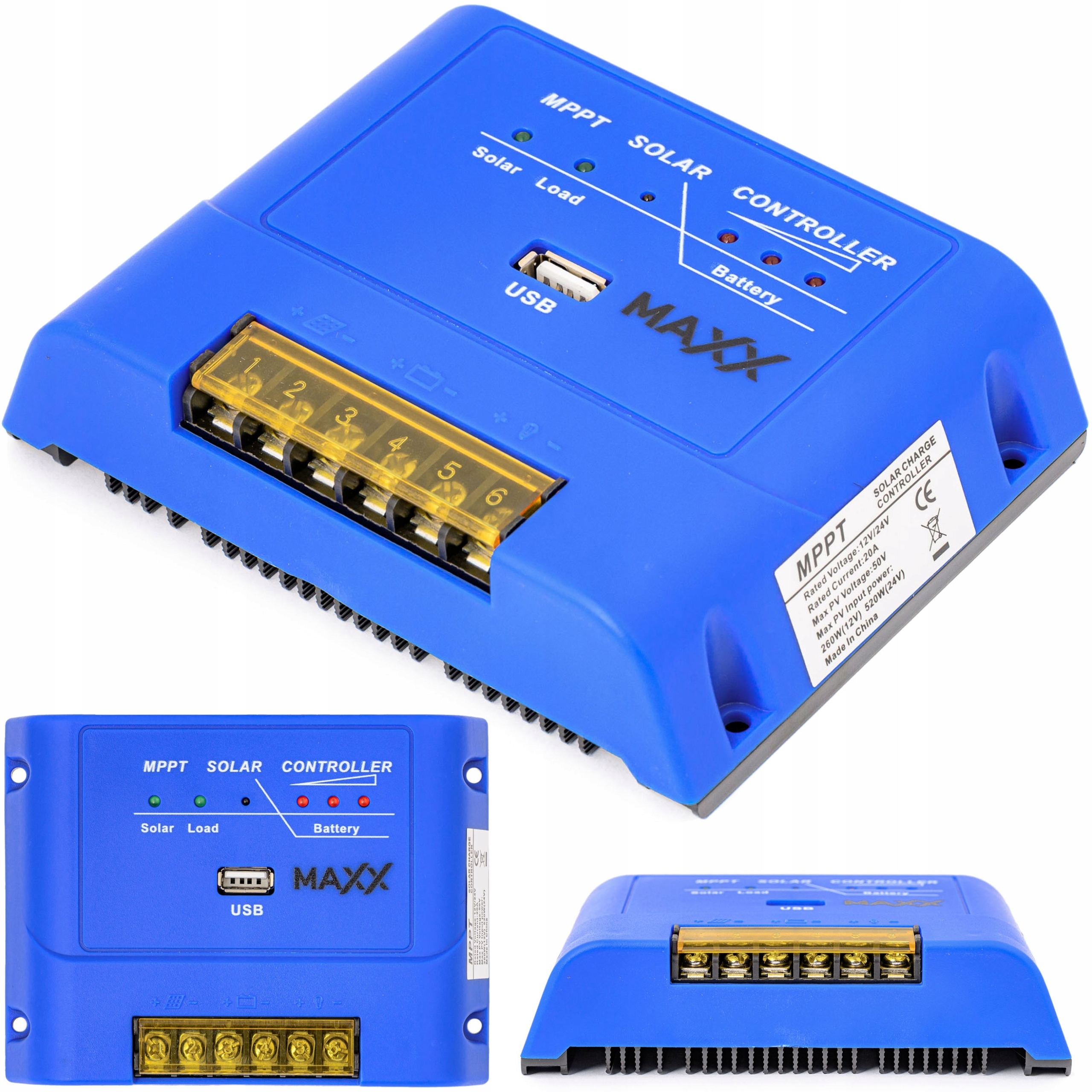 Regulator Ładowania Kontroler Do Panel Solarny Sterownik Mppt 12V 24V 20A