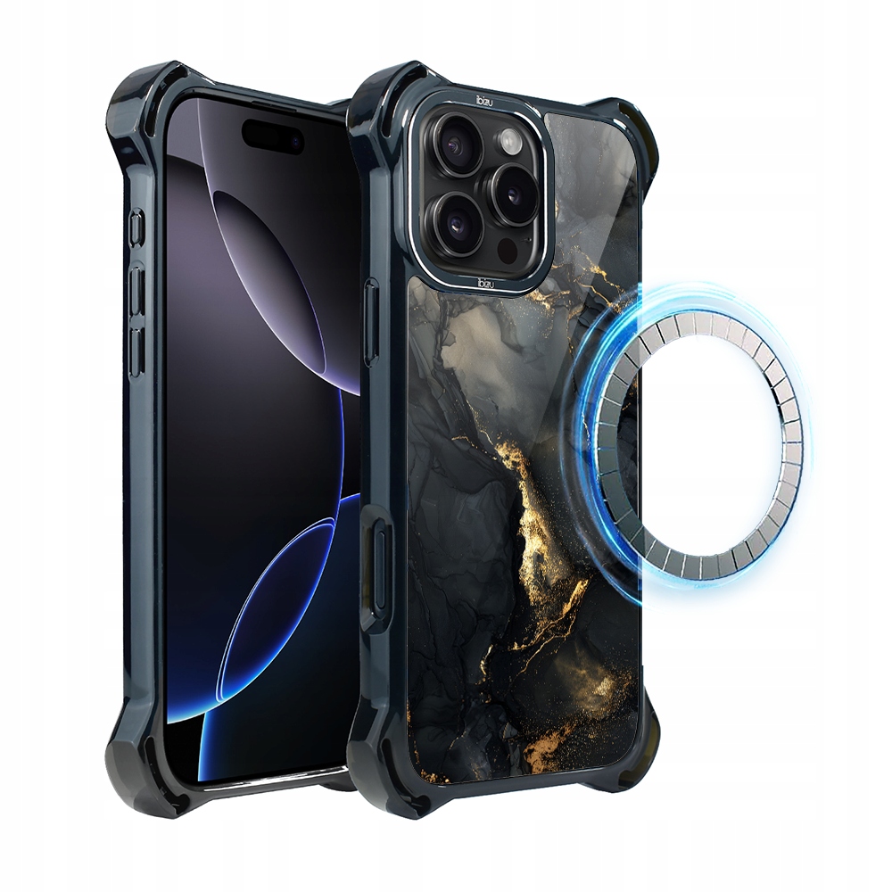 Pouzdro pro iPhone 16 Pro Ibizu DropGuard Ultra s MagSafe, černý diamant