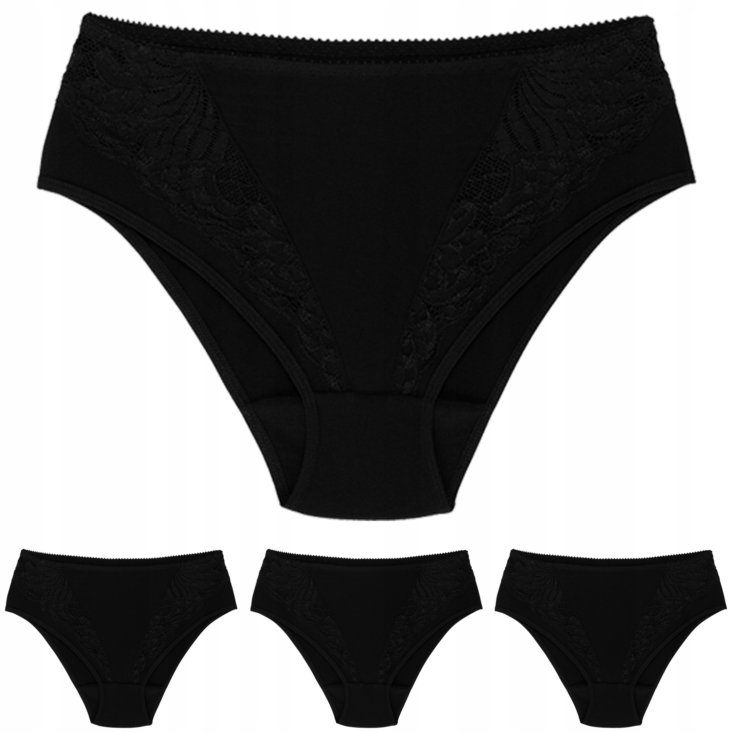 Wol-Bar Eco-Ga 3-pack černé kalhotky Kalhotky XL