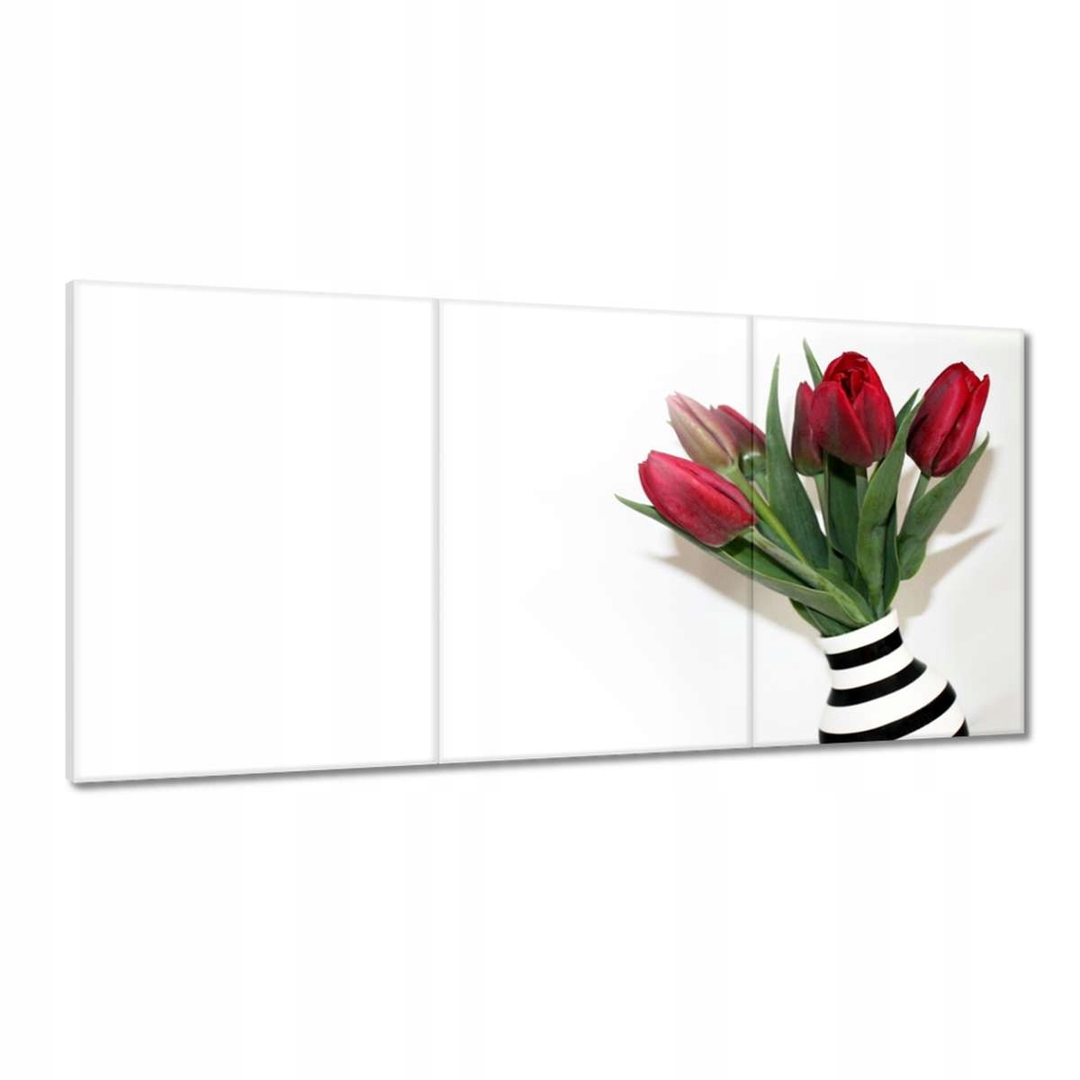 Obrazy 180x90 Váza s pruhmi Tulipány