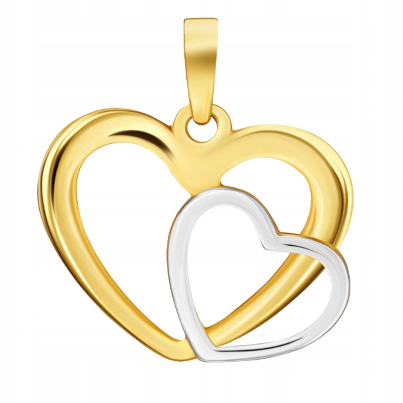 Zlatý Přívěsek Dvoubarevný pr. 585 Srdce 14k