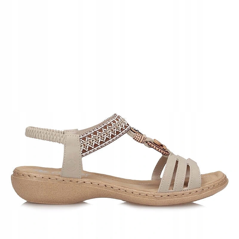 Dámské sandály Rieker 61855-62 béžové, nazouvací