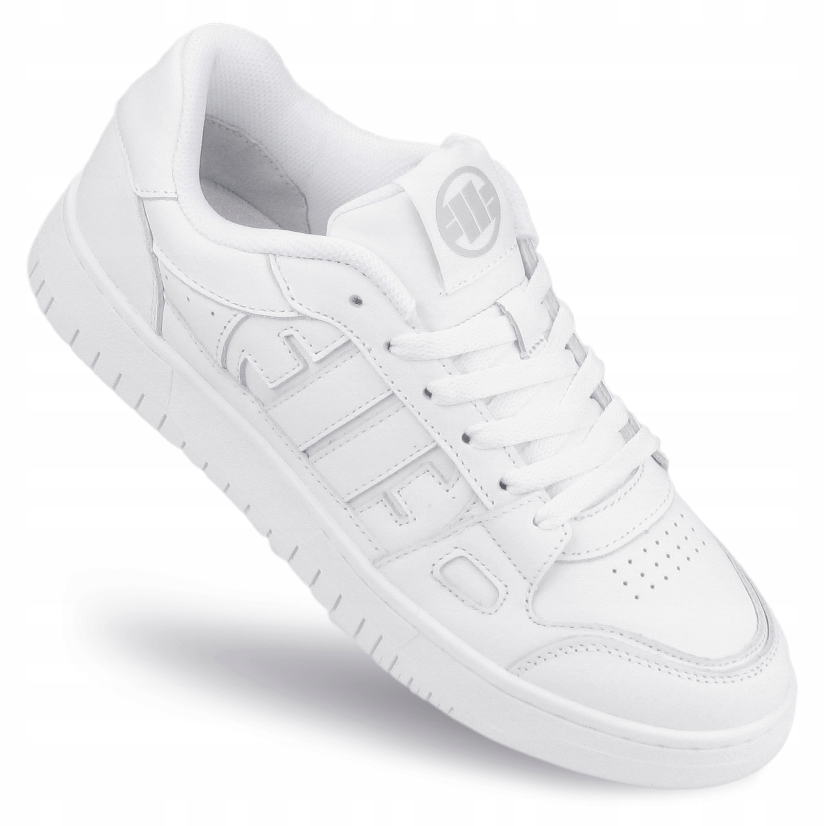 Buty sportowe męskie Pitbull skórzane Sneakersy miejskie Elkwood białe 43