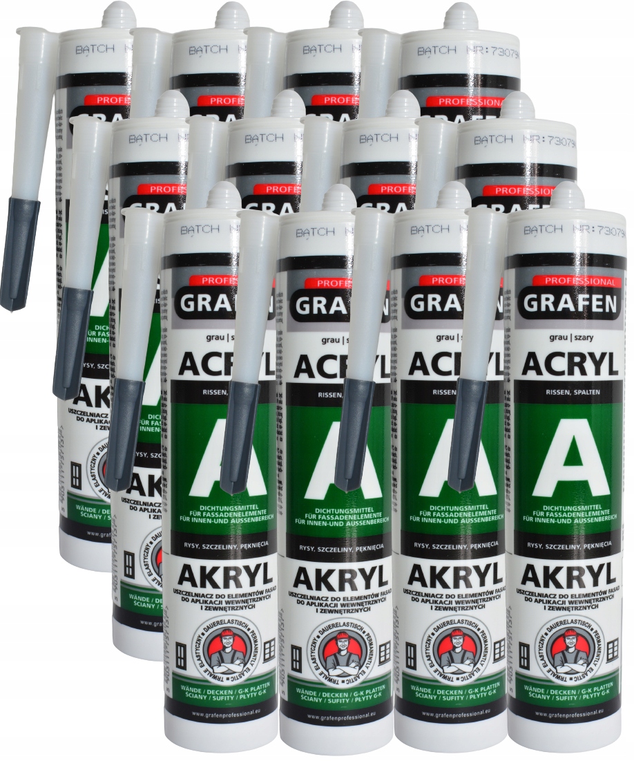 

12X Grafen Akryl szary malarski akrylowy szary