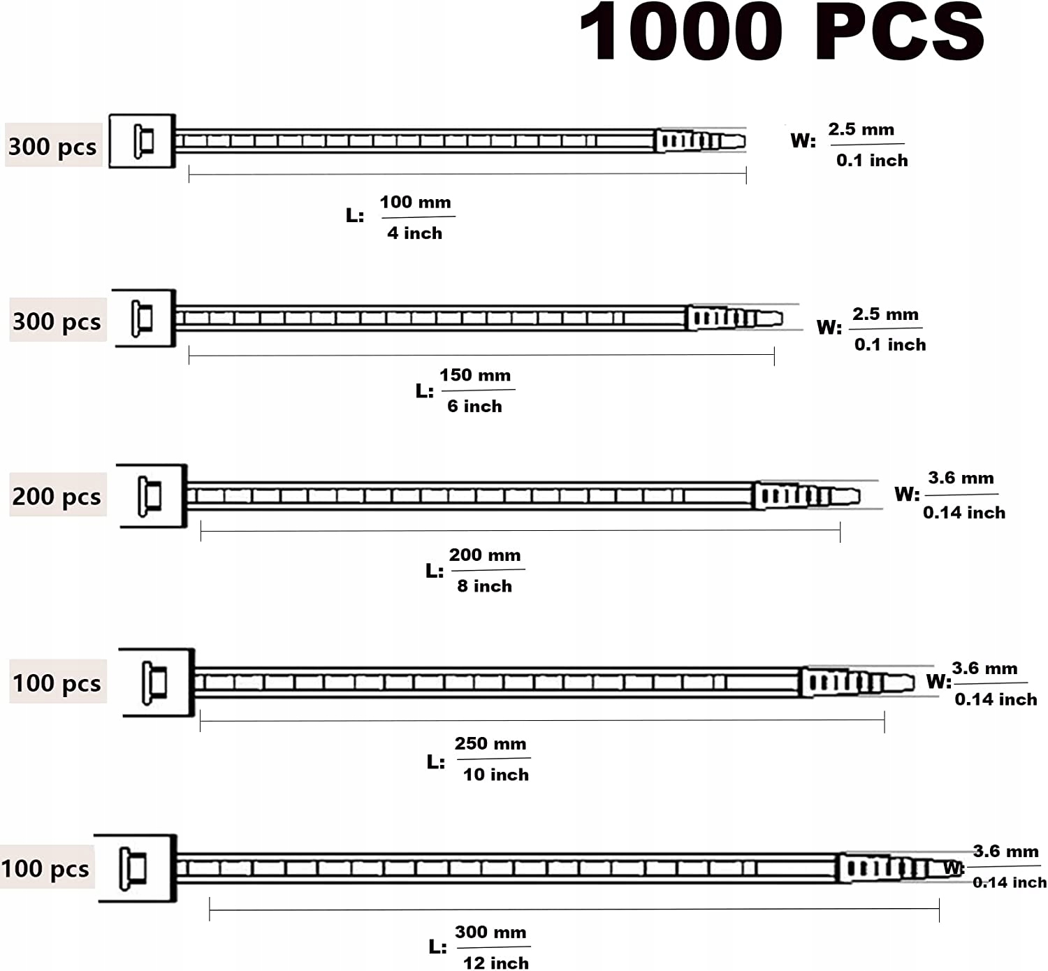 OPASKI ZACISKOWE TRYTYTKI 1000SZT ZESTAW + COKOŁY Kod producenta 6284480151238