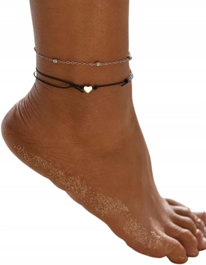 

Bransoletki Na Kostkę Nogę Łańcuszek Serce Boho