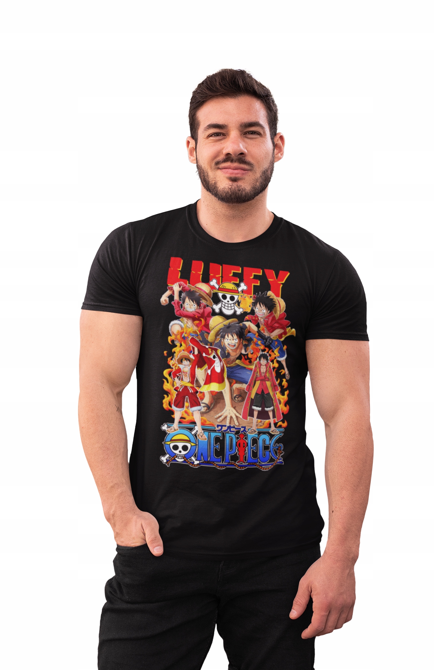 

Męska Koszulka Luffy One Piece Anime Manga