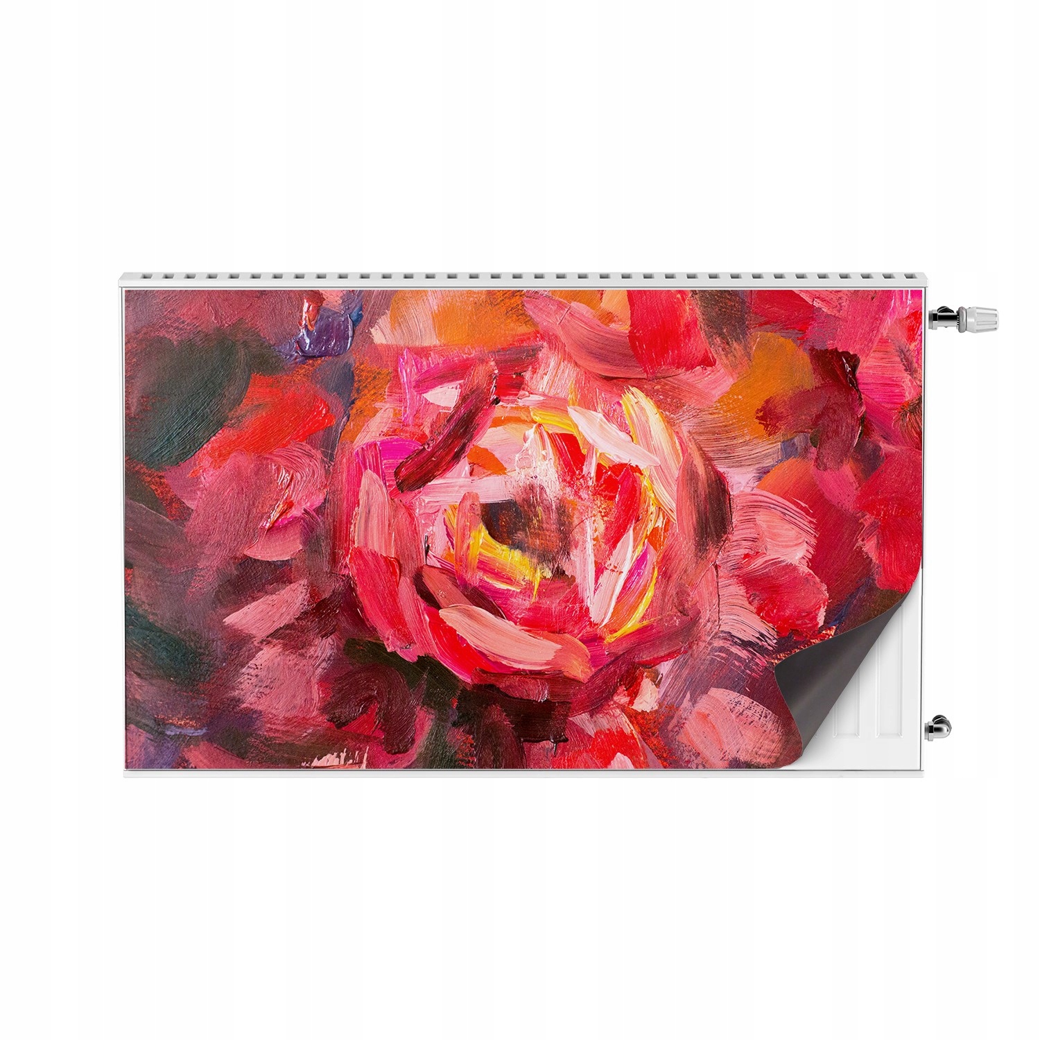 Potisk krycí krytka na radiátor Květ červený