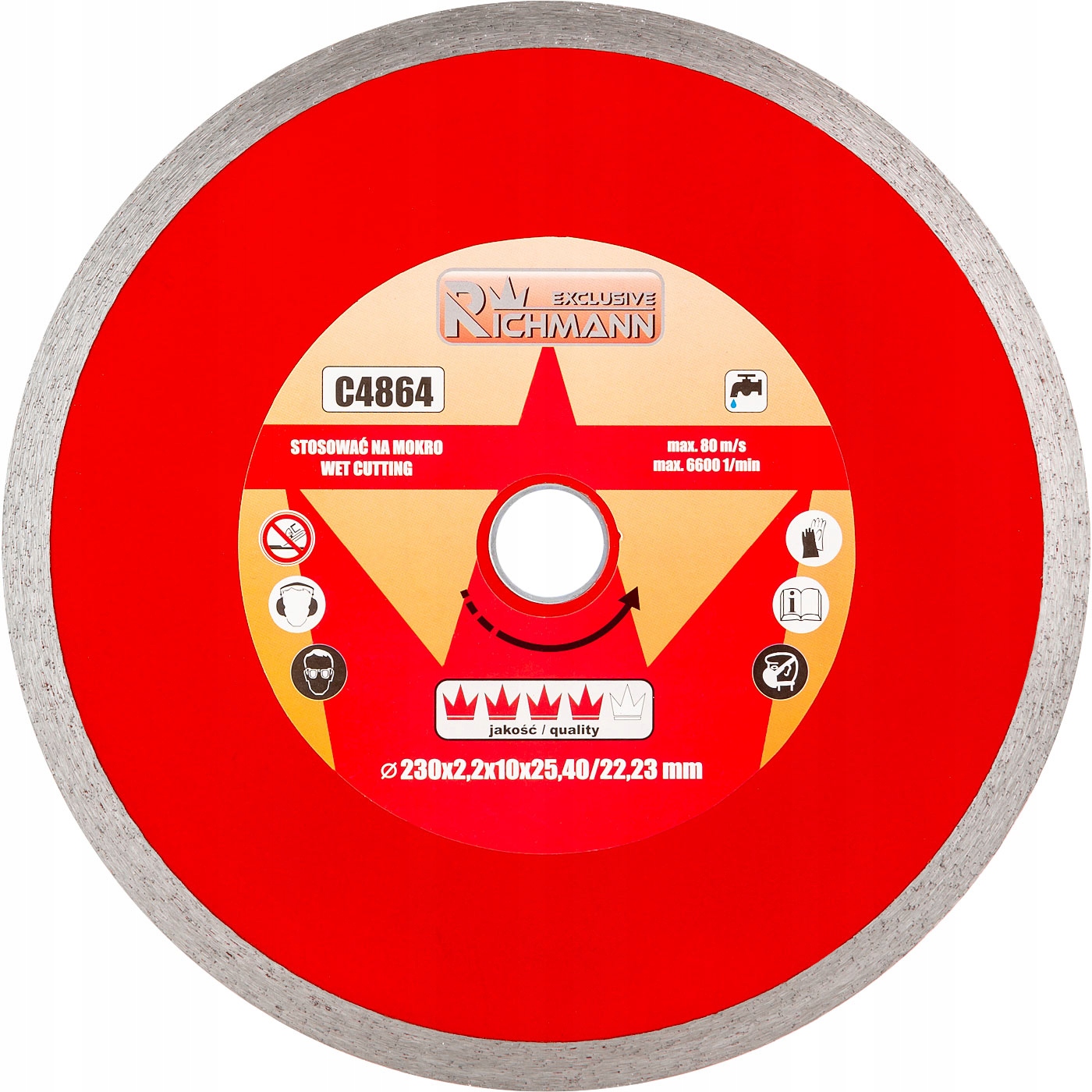 TARCZA DIAMENTOWA CIĘCIA KAMIENIA MOKRO CIENKA 230 Kod producenta C4864