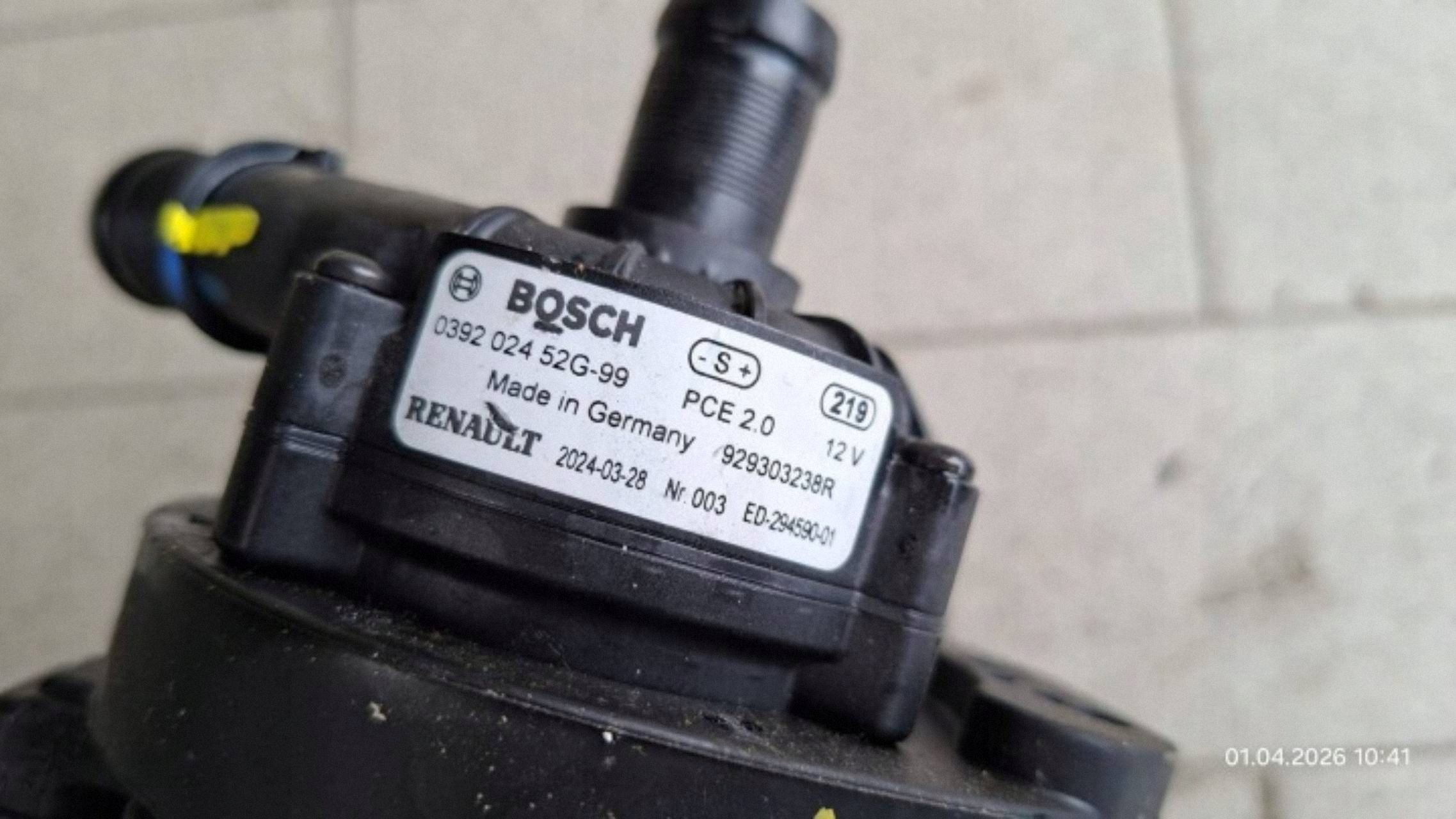 supplementary water pump Renault 4 5 E-Tech 929303238R