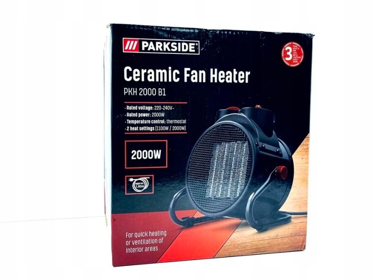 Nagrzewnica elektryczna Parkside 2 kW Moc grzewcza 2 kW