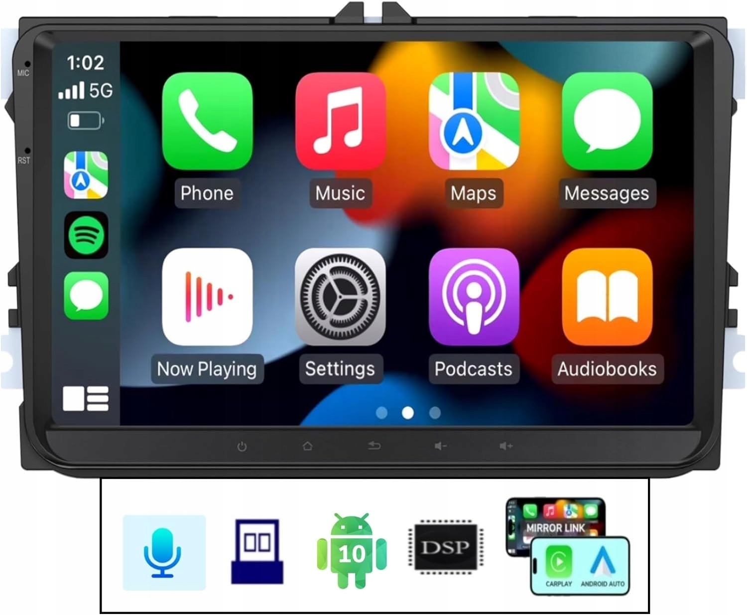 Autorádio Eonon GA9453B, kompatibilné s Vw, Seat, Škoda 9 palcov.