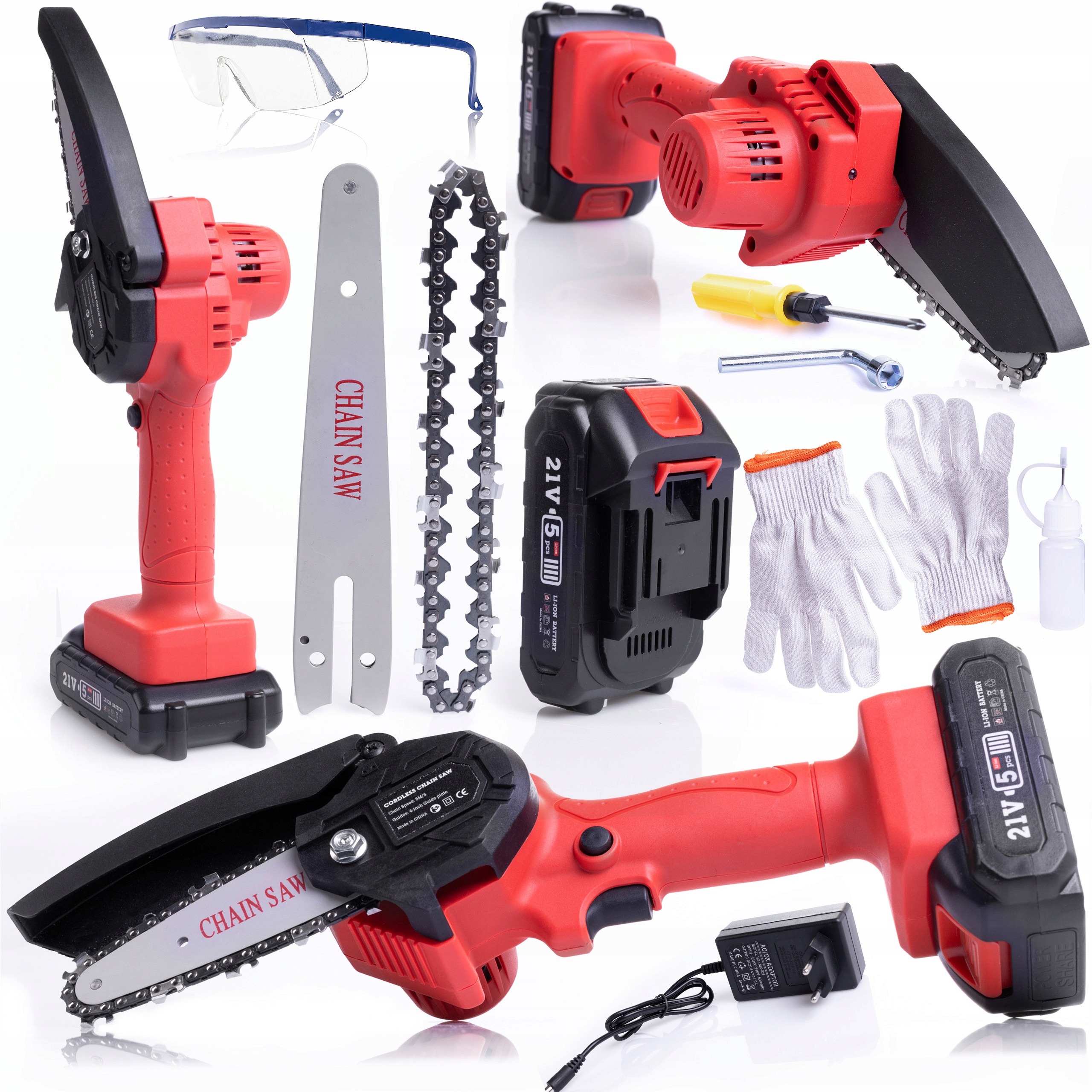 Aku řetězová pila 6" aku 21V Techrebal pro větve dřeva