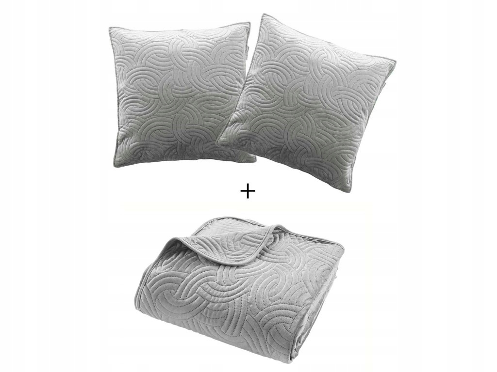 Sametová souprava ložního povlečení Solange: přehoz 2 povlaky na polštáře