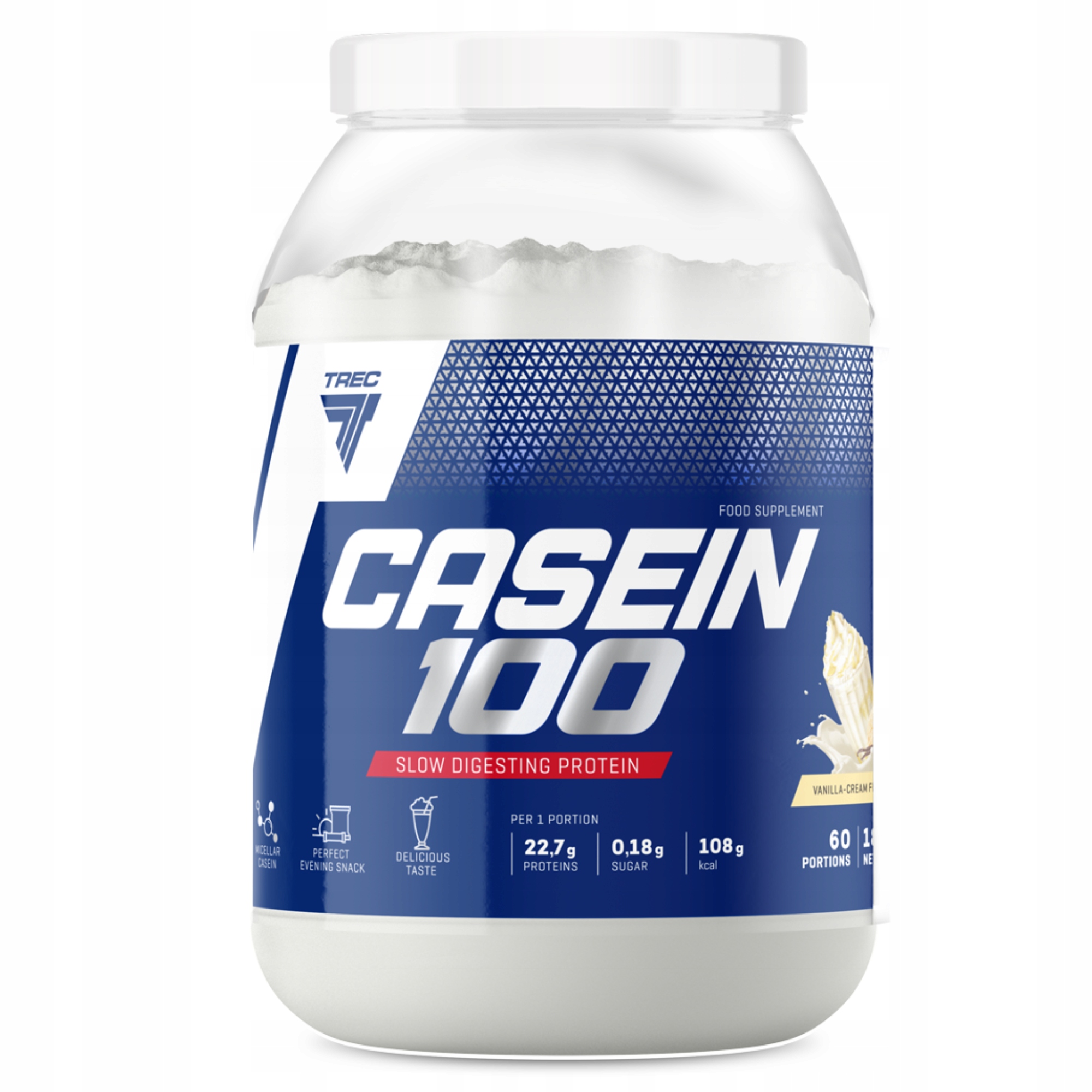Trec Casein 100 1800G Kasein Bílkovina Na Noc Whey doplněk stravy"