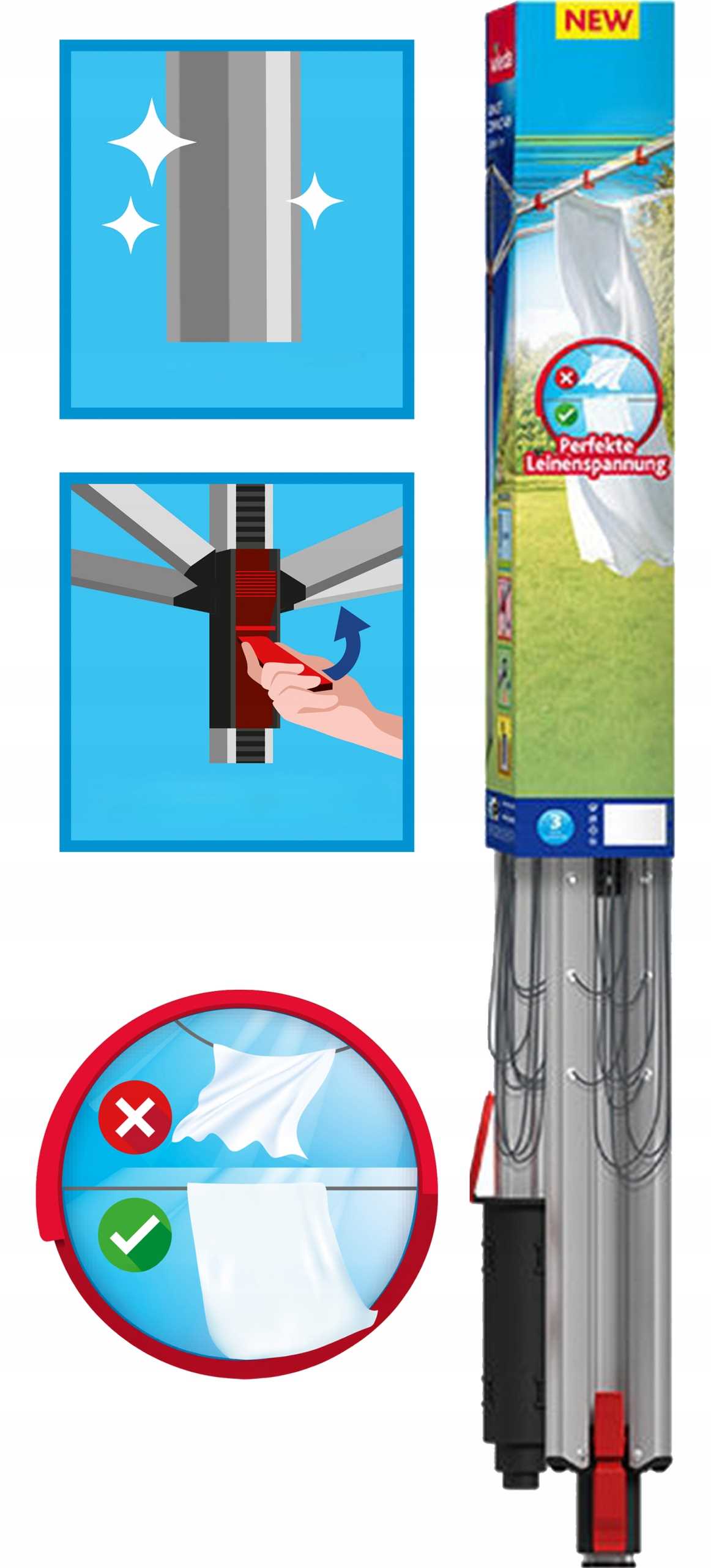 Levně Venkovní sušák Vileda Sun Lift Compact 40