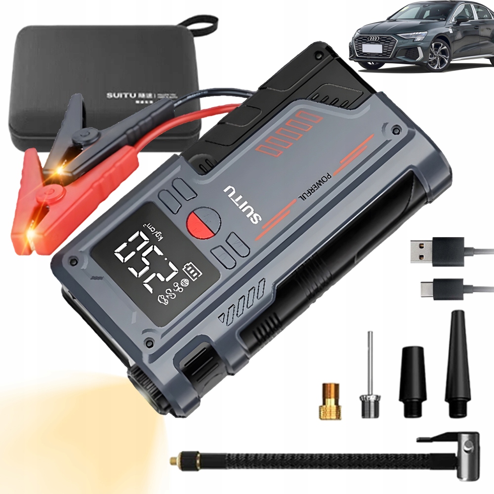 Led Elektrická Pumpa Auto Vzduchová Pumpa Na Kolo 20000MAH 12V