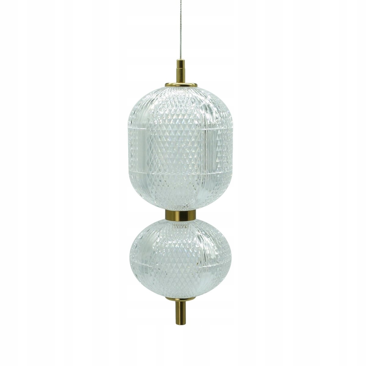 Závěsná lampa dvojitá ozdobná Led křišťálová koule glamour 4000K IdeaLed