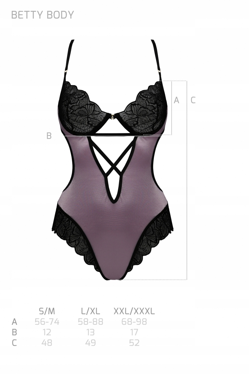 Fialové dámské krajkové body Casmir Betty L/XL