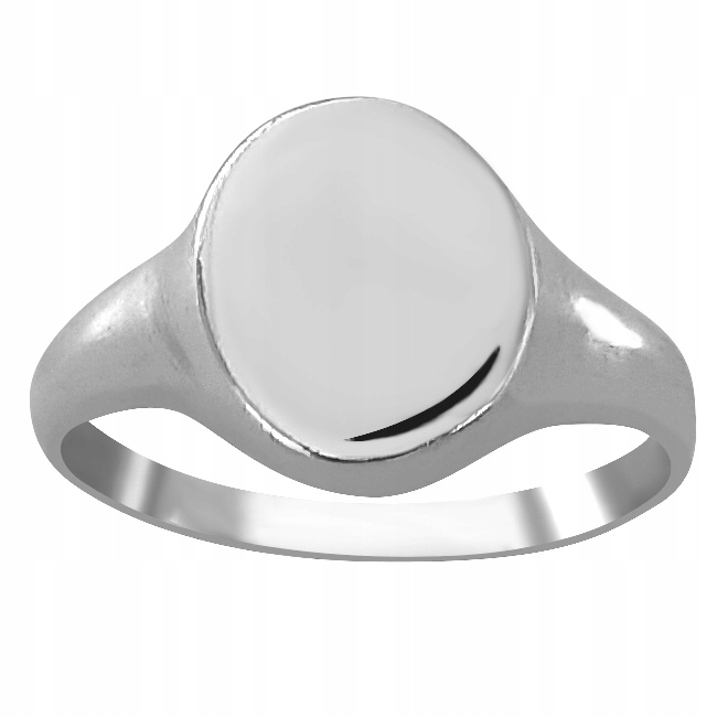 Stříbrný Hladký Prsten S Oválnou Destičkou Ryzosti 925