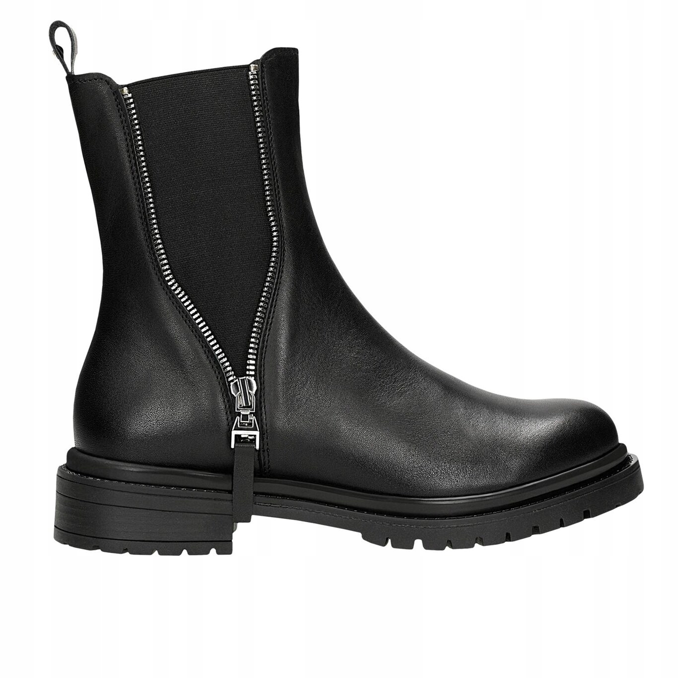 Černé dámské lodičky s ozdobným zipem vel.