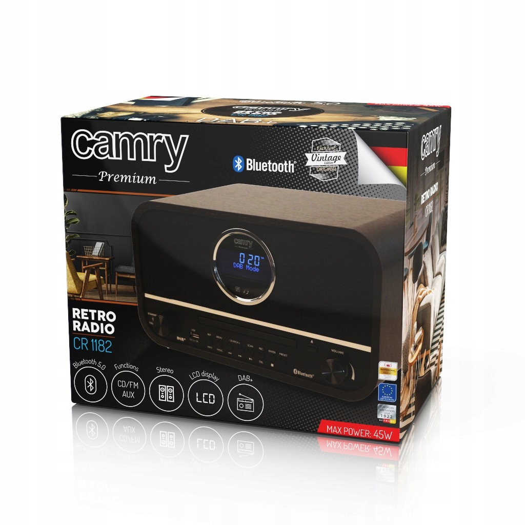 Camry Радіо Ретро CR1182 DAB + USB BT код виробника CR1182