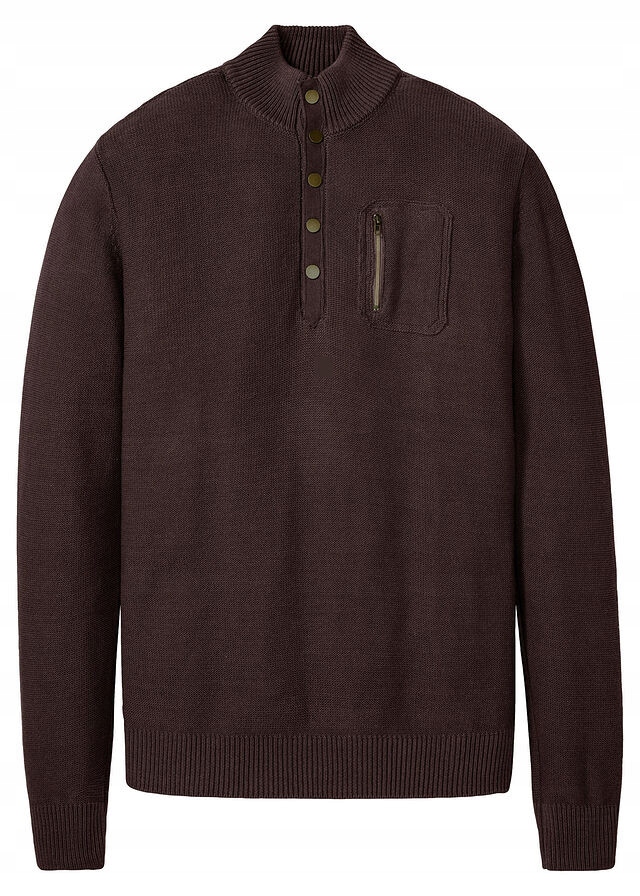 68/70 Bonprix BPC SWETER Z PLISĄ GUZIKOWĄ agu