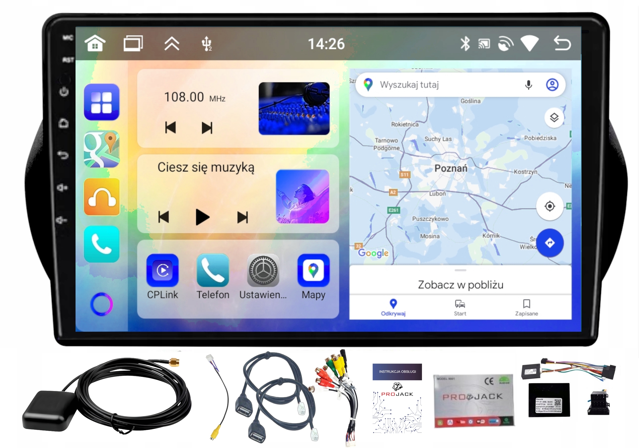 Rádio Navigácia Gps Android Citroen Nemo 2008-2017 Carplay Wifi 6/128GB