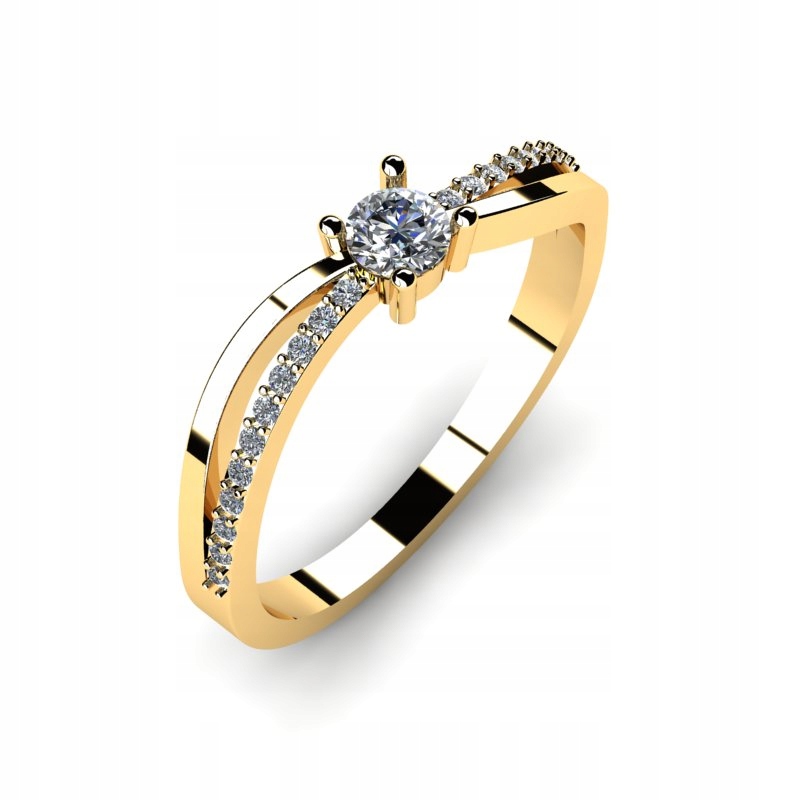 

Pierścionek Złoty Zaręczynowy Z Brylantami 0,36CT