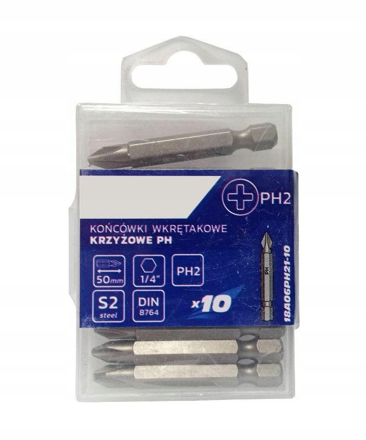 BIT grot końcówka PHILLIPS PH2 x 50mm S2 - 10szt