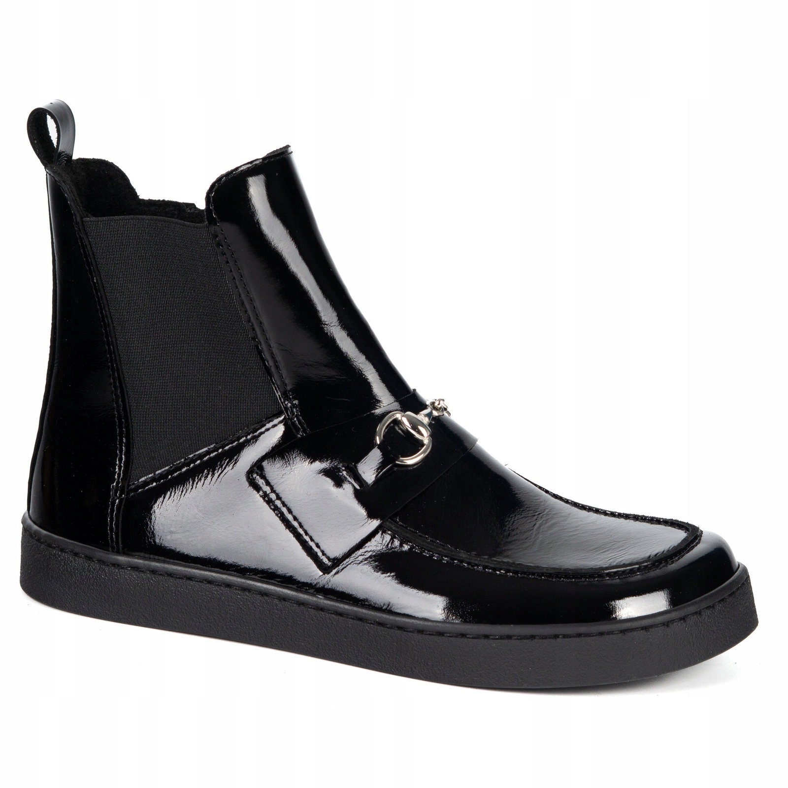 Kotníkové Boty dámské barefoot Scarlet přírodní kůže elegantní lak černé 42