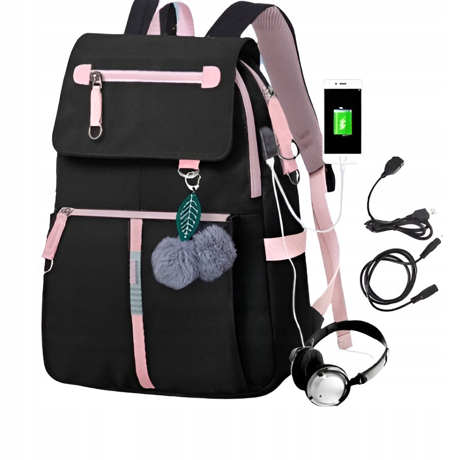 Livefy batoh s Usb kabelem Aura 2, černý