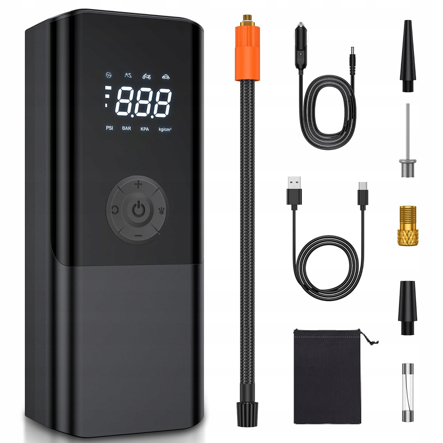 KOMPRESOR SAMOCHODOWY MOTOCYKLOWY POMPKA BEZPRZEWODOWA ROWER POWERBANK USB