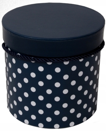 

Flower Box Pudełko Granatowe Groszki fi 12 cm