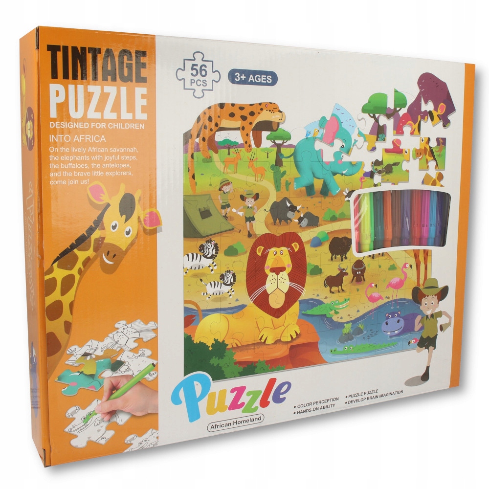 Dwustronne PUZZLE do MALOWANIA Z PISAKAMI