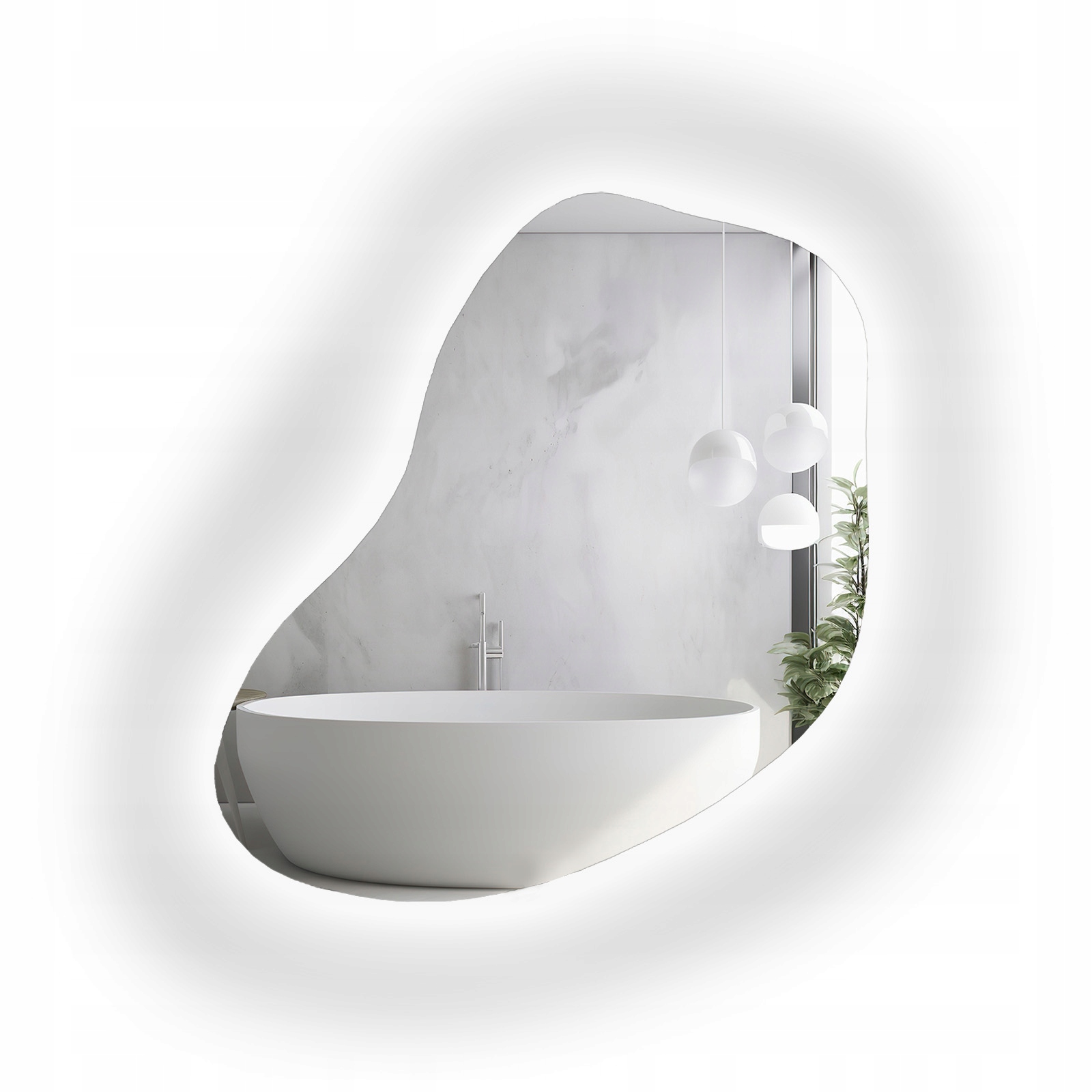 Zrcadlo nepravidelného tvaru Kwarc s Led podsvícením 151 x 160 cm