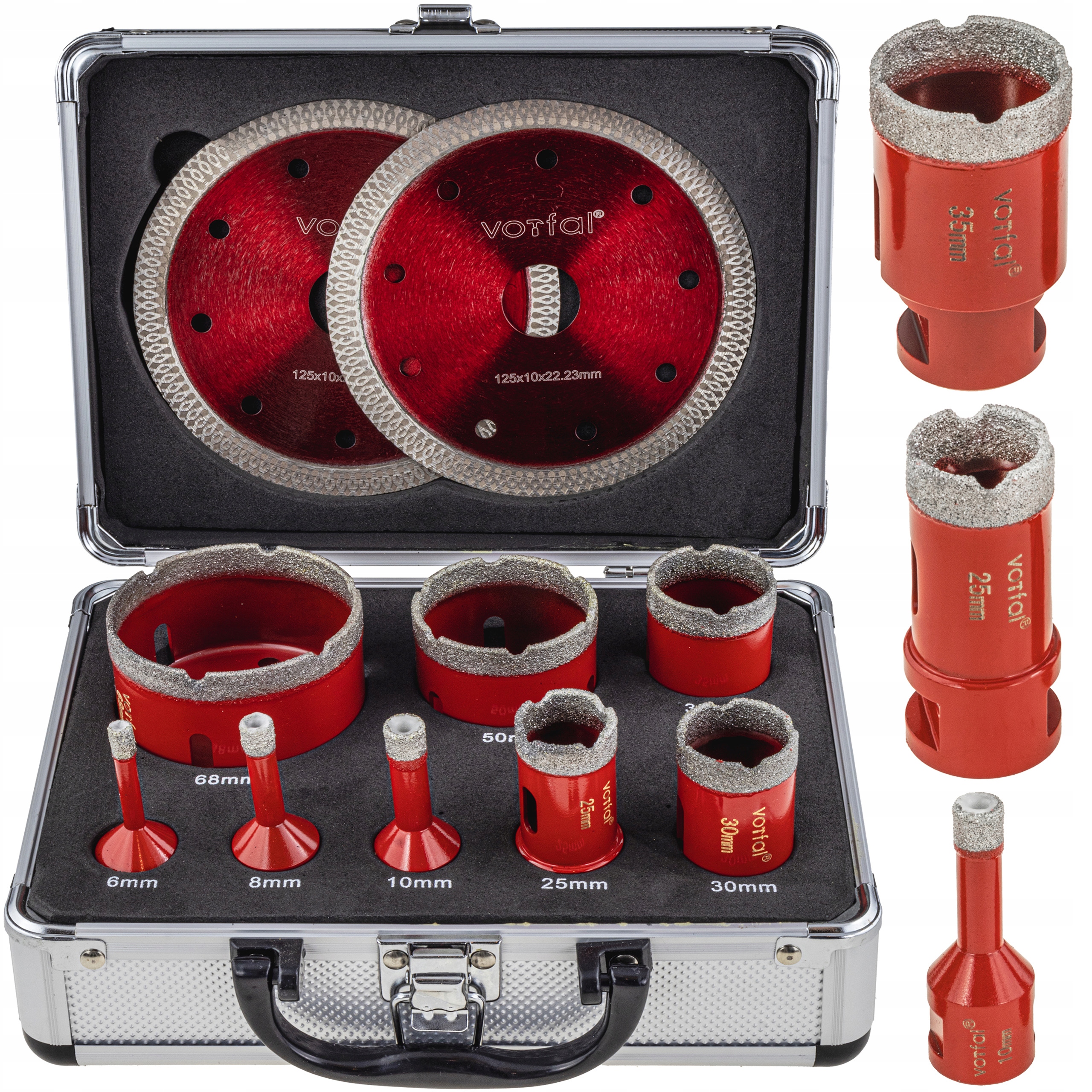 Otwornice Diamentowe Do Betonu Gresu Płytek Koronki 6-68 MM M14 2X Tarcza