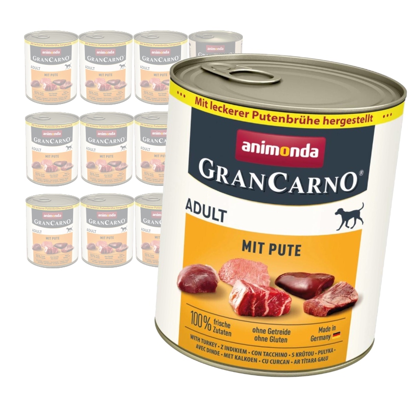 Levně Animonda GranCarno Adult 12x800g Vlhké Krmivo pro psy s krůtím masem