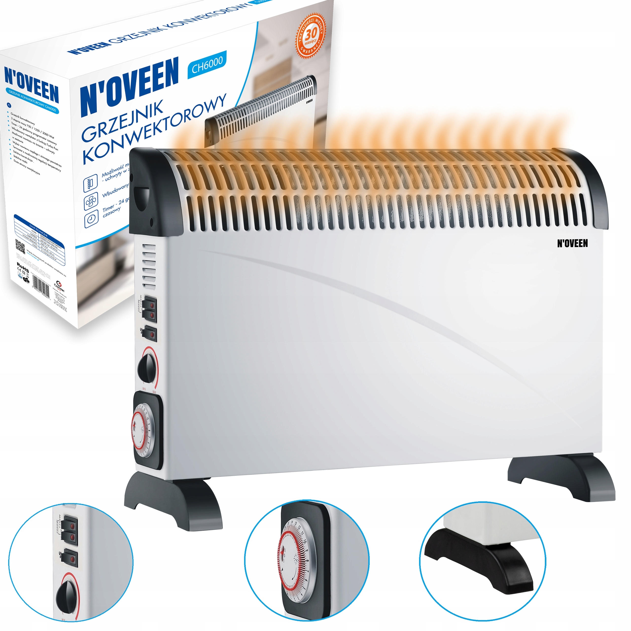 

Grzejnik Elektryczny Energooszczędny Nawiew Timer