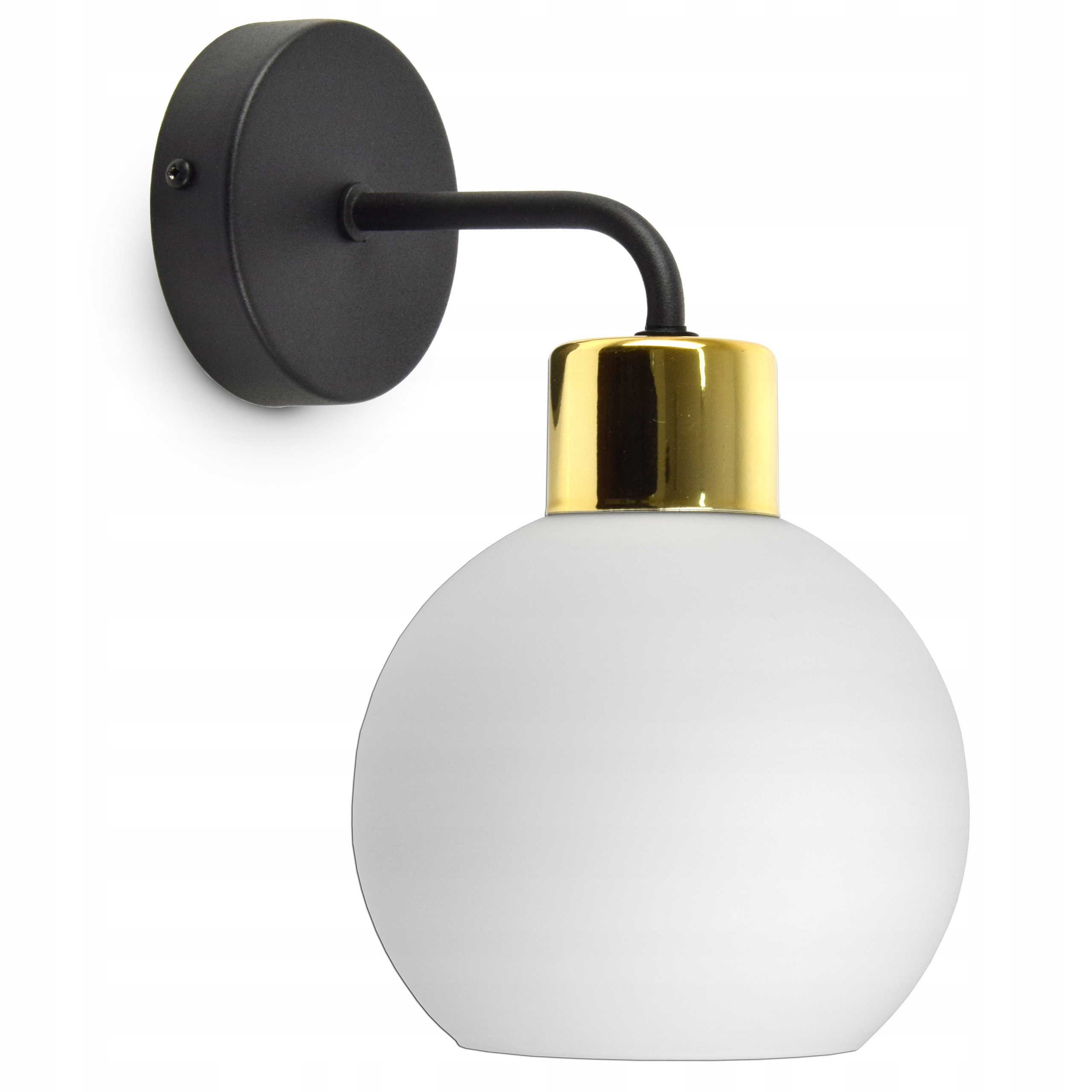 

Lampa Ścienna Kinkiet Szklana Kula Mleczna Led E27
