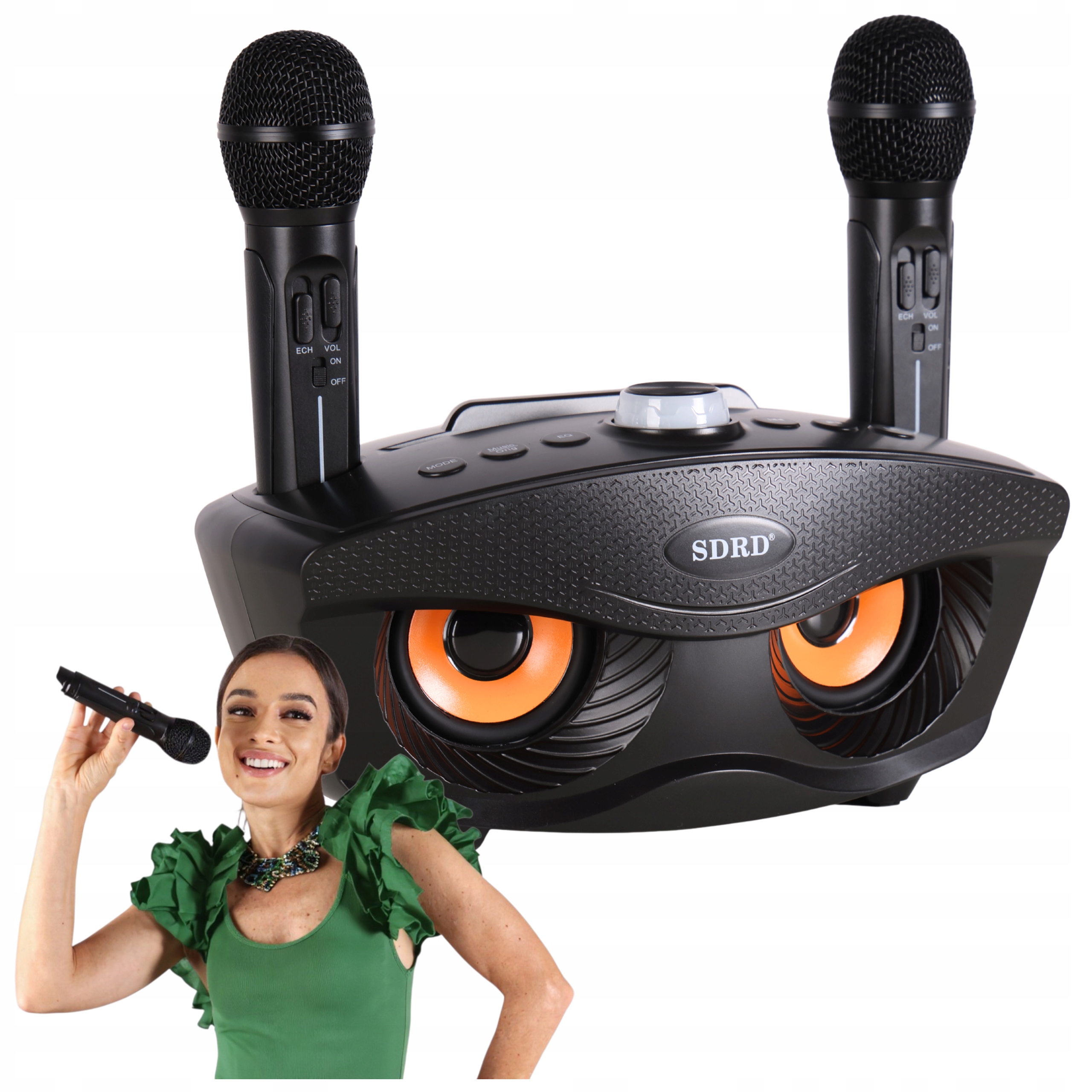 Sada Karaoke Domáci Bluetooth Reproduktor 2 Bezdrôtové Mikrofóny Dozvuk