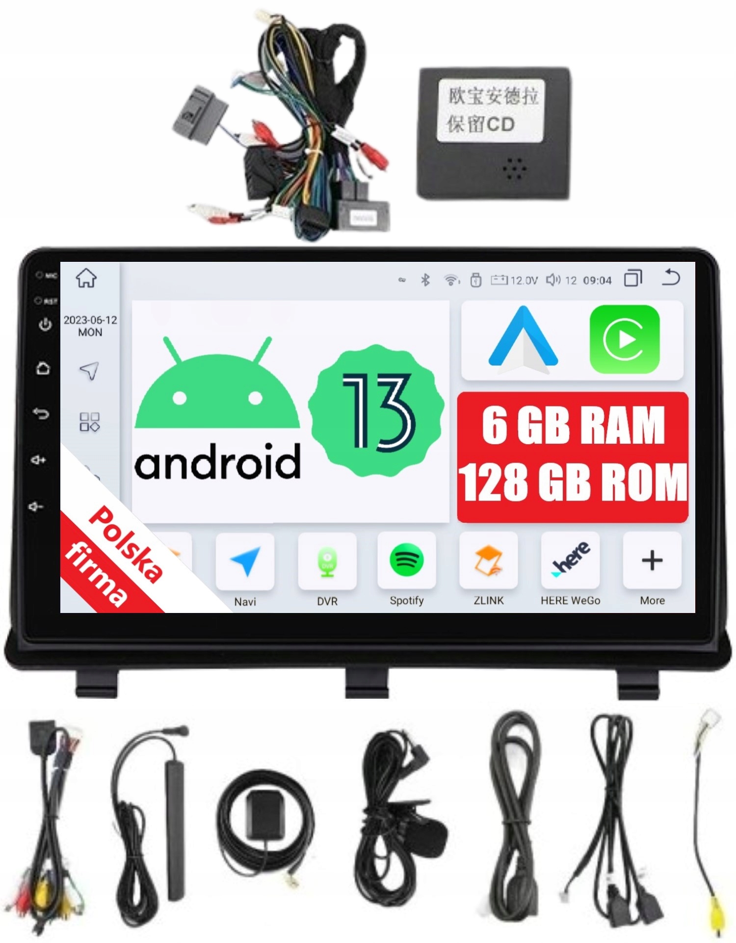 Navigácia 2DIN Rádio Android Opel Antara 1 6/128 Gb Dsp Carplay Lte