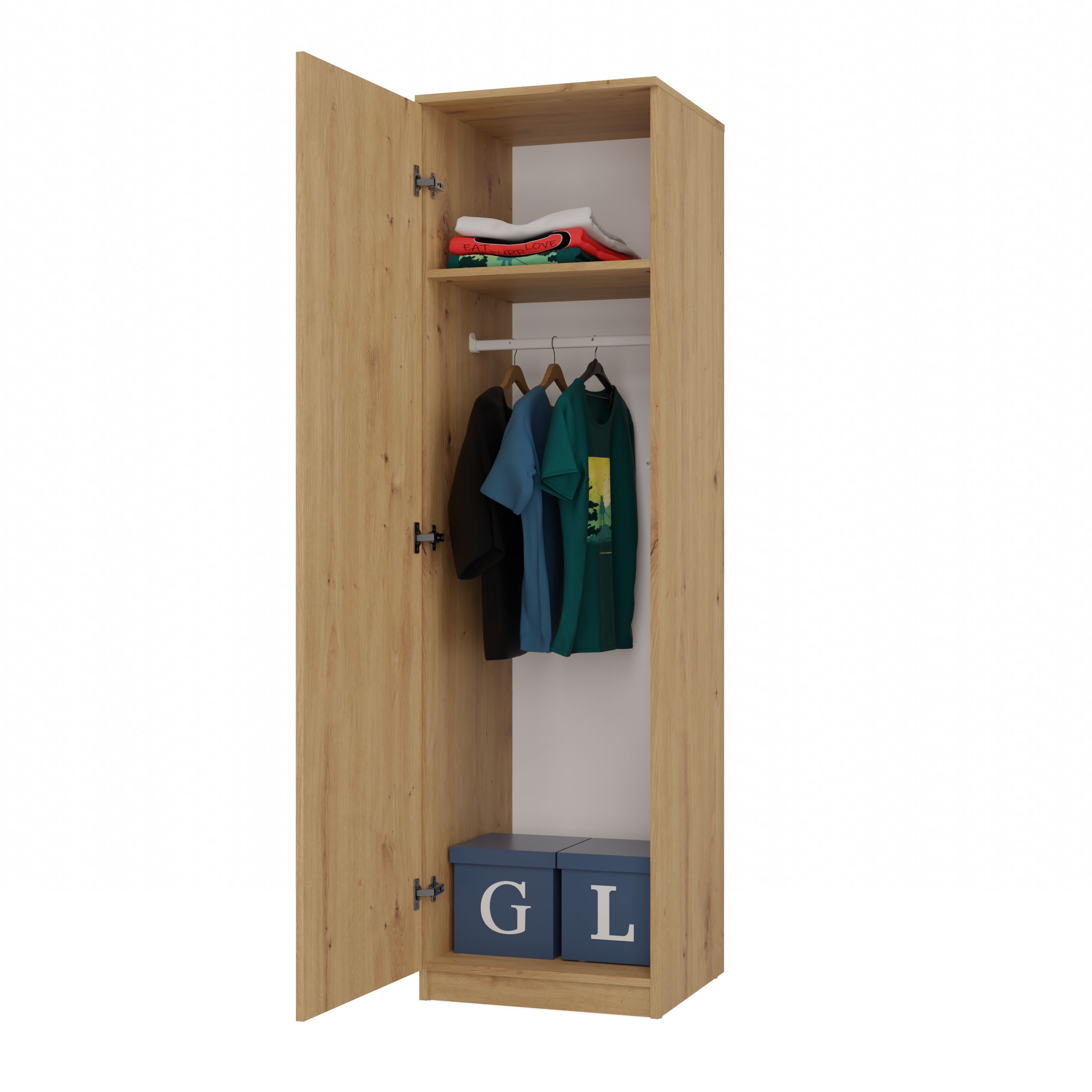 SZAFA GARDEROBA DRZWI PÓŁKI SD-50 DĄB ARTISAN Kolekcja MALWA