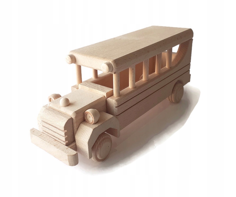 Zabawka BUS retro DREWNIANY Montessori Eko