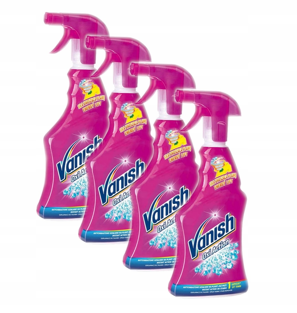 Levně Vanish Oxi Action odstraňovač skvrn sprej na barevné prádlo Pink 0,5 l x4