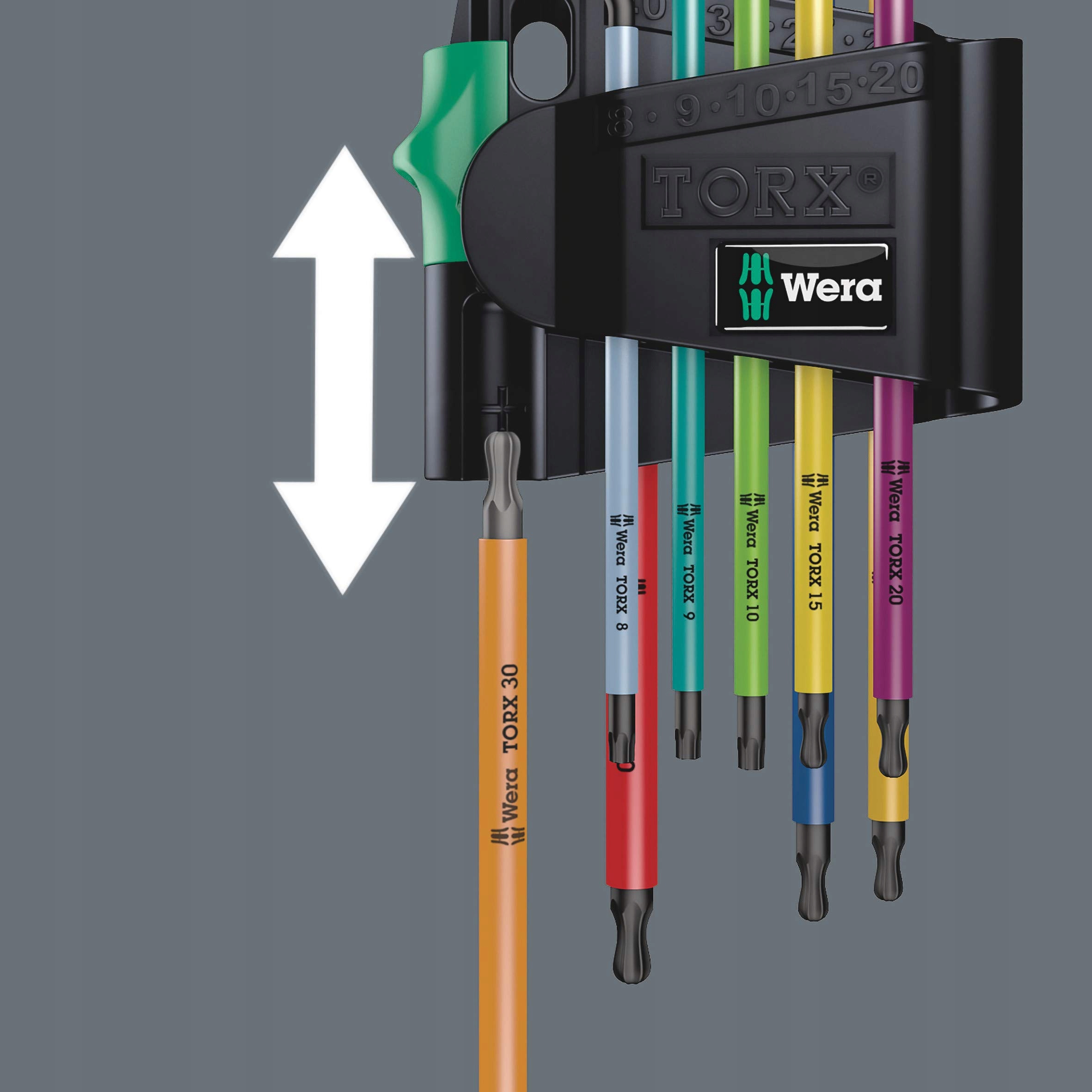 WERA Zestaw Kluczy Kątowych TORX BO 9-częściowy BlackLaser Kolorowy — miniatura 5