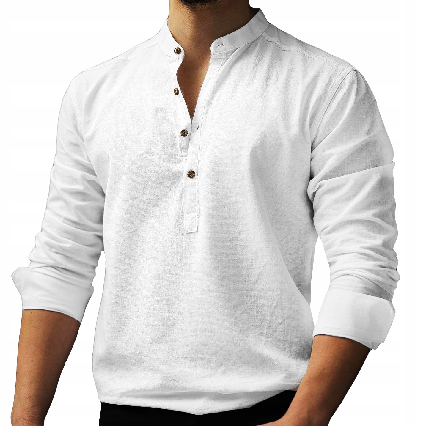 Pánská košile Každodenní stojáček Casual bavlněná