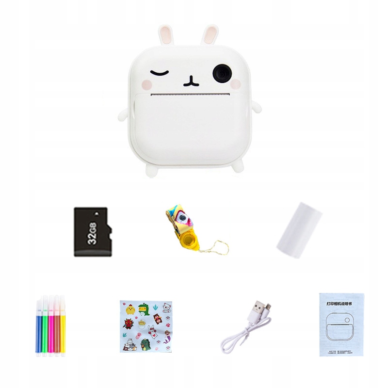 APARAT POLAROID DLA DZIECI BIAŁY KRÓLIK DRUK HD Marka inna